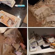 Drugs and cash seized from Aidan Sayers Darlington home after parcels were intercepted from the US.