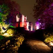 The light trail at Auckland Castle.