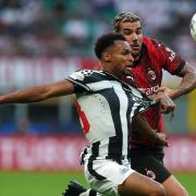 Jacob Murphy battles with Theo Hernandez during Newcastle United's goalless draw with AC Milan
