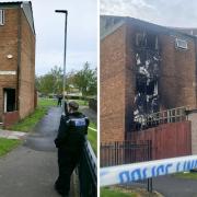 A mum has 'lost everything' following a fire on Dalcross Court in Hemlington, Middlesbrough at about 7.15am today Credit: SARAH CALDECOTT
