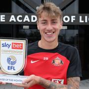 Jack Clarke with his Player of the Month award