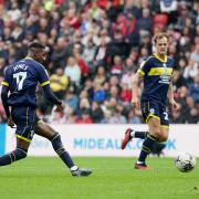 Isaiah Jones scores Middlesbrough's third goal in their 4-0 win at Sunderland last weekend