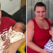 Tyler Ryan died unexpectedly aged 11 in 2021. Pictured with baby sister Violet, who was just 15 weeks old when he died, and mum Donna.