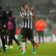 Sandro Tonali applauds the Newcastle fans after Wednesday's defeat to Borussia Dortmund