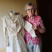 FAMILY HEIRLOOM: June Luckhurst, from Ingleton, with the 1909 wedding dress which is going into an exhibition.
