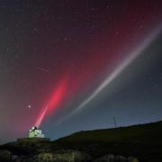 STEVE, the rare aurora-like phenomenon, photographed over Bamburgh in Northumberland on Sunday night.