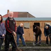 Joanne Norman, Community Investment Coordinator at believe housing, and Alan Irving, Cultivate 4 Life’s new project coordinator, at the community garden’s allotment in Bishop Auckland.