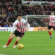 Luke O'Nien takes the ball forward during Sunderland's weekend defeat to Coventry City