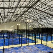 Development of padel courts well underway in the former Soccarena complex at Belmont in Durham