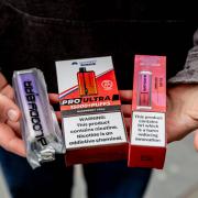 The Echo's undercover reporter was able to purchase these vapes from shops on North Road.