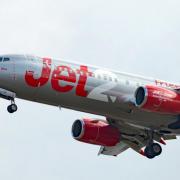 A Jet2 plane in the sky