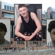 Six more young people to be sentenced at Newcastle Crown Court for affray arising out of the killing of Gordon Gault, inset, centre, for which Carlos Neto, left,  and Lawson Natty have already received custodial sentences for manslaughter