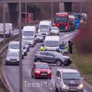 Emergency services were called to the A66 in Thornaby at about 12pm, following reports of a collision on the stretch of A-road