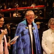 Farewell Service is held at Durham Cathedral  for the Bishop of Durham, the Right Reverend Paul Butler who retires next month after ten years in the role. Pictured is Paul Butler with his wife Rosemary Butler
