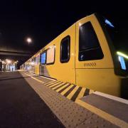 A new Tyne and Wear Metro train on its first test run in the North East, between South Gosforth and Monkseaton.