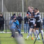 Darlington celebrate during their recent home win against Hereford