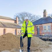 Groundbreaking ceremony for new extension at Preston Park Museum pictured Cllr Jim Beall, Mayor of Stockton-on Tees Credit: SARAH CALDECOTT