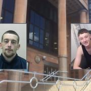 Kane Thompson, left, jailed for contempt of court by taking photographs in court in the case of six defendants accused of violent disorder arising from incident in which Gordon Gault, right, suffered  fatal stab wound to the arm