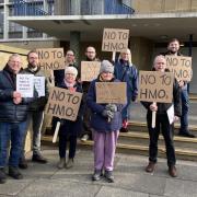 The protest against HMOs in Peterlee in Durham on Wednesday (February 28).