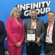 On the right with the bronze award are North Star's Sean Lawless and James Walder. They are joined by Andy McCormack and Sarah McRow from the awards sponsors, Infinity Group)