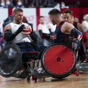 England take on the US in wheelchair rugby at the Paralympics