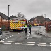 Police and firefighters on the scene in Teal Drive and Wenham Road