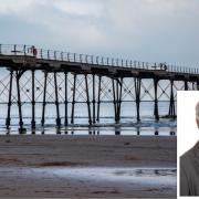 Saltburn and (inset) Councillor Philip Thomson