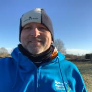 Cancer patient Ant Henson getting through revolutionary treatment to extend his life by walking the distance of the Pennine Way, in his garden, near Ripon,