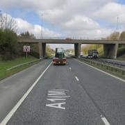 Long delays were caused this morning following a four-vehicle crash on the A1(M) in Carrville Credit: GOOGLE