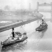The John H Amos steam paddle tug boat begins its final journey from the Tees to Kent
