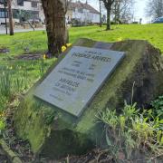 The landing ground plaque on Sadberge village green. Picture: David Thompson
