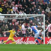Blackburn threaten the Sunderland goal at the Stadium of Light