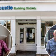 John Bell and Eric and Louise Cowan (both inset, L-R) set up trusts after third party advisors in Newcastle Building Society branches advised them to do so. That decision has left them in fear of losing homes and savings.