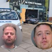 Jordan Douglas, left, and Mark Riddell, jailed for their ram raid at JD Sports at Durham's Arnison Centre, last month