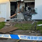 The scene in VulcanWay, Thornaby, after van crashes into house