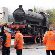 The Q7 locomotive is moved into Locomotion's £8m New Hall in in Shildon, County Durham as part of the National Railway Museum's biggest ever shunt of 46 vehicles. Credit: PA