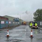 Pictures show plumes of smoke rising from a Darlington tip forced to close after a fire.