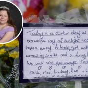 Floral tributes to Leah Harrison have been left at the entrance to  Mount Pleasant Primary School in Darlington