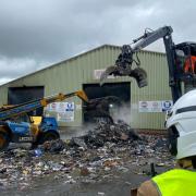 A fire at the recycling centre off Whessoe Road in Darlington has been extinguished following extensive efforts by fire crews Credit: CDDFRS