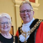 Bob Donoghue, mayor of Darlington, with his wife and mayoress Mags