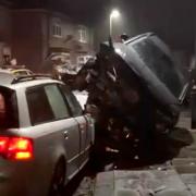 Scene of crash in Alwyn Road, Darlington
