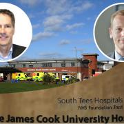 LEFT, Dr Mike Stewart, chief medical officer at the South Tees Hospitals NHS Foundation Trust and Neil Atkinson, managing director of the University Hospitals Tees Group
