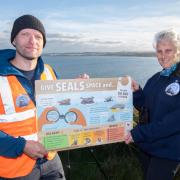 Yorkshire Seals volunteer Audrey McGhie with cofounder Matt Barnes.