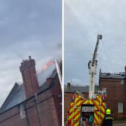 Fire at the old bail house on the South Bank, Middlesbrough.