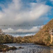 The final pieces of Whorlton Bridge being removed