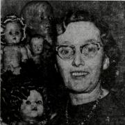 Hallo dollies: Above, Millie Zealand who ran the Dolls’ Hospital in Grange Road, Darlington.