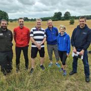 Ross Carrick, Chris Lines, Eamonn Martin, Steve Gaines, Sue Dobson and Mark Tallon at the Sedgefield  site