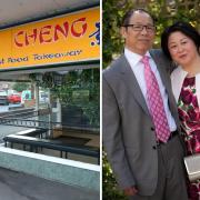 Colin Cheng in Middlesbrough and (right) Colin and Yvonne Chen