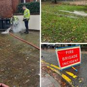 County Durham and Darlington Fire and Rescue Service were called to the flooding of three properties in Darlington