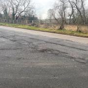 The state of the road leading into Middleton St George that he said multiple people have damaged their cars on